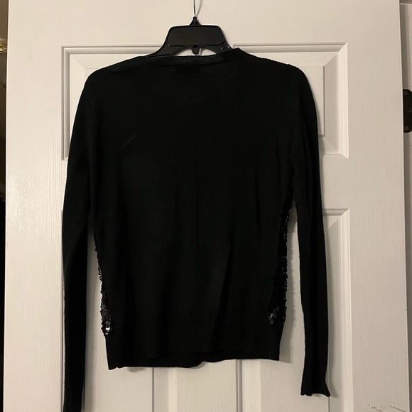 New York & Company Black Sequin Front Cardigan Size Small - Picture 3 of 7